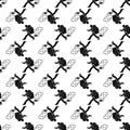 Running migrant man pattern seamless vector