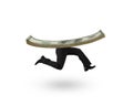 Running money with human legs Royalty Free Stock Photo