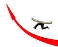 Running money with human legs on red arrow up graph Royalty Free Stock Photo