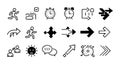 Running and navigation arrow icons set for user interface design and digital interaction vector Royalty Free Stock Photo