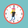 Running out of time conceptual illustration. Deadline. Flat edit Royalty Free Stock Photo