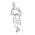 Running outline vector illustration