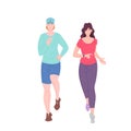 Running pair woman and man