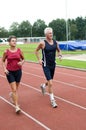 Running Pensioners Royalty Free Stock Photo