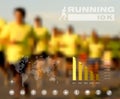 Running people blurred infographic