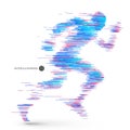 Running people, composed of colored lines.