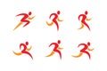 Running people icons and symbols Royalty Free Stock Photo