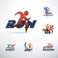 Running people logo template Royalty Free Stock Photo