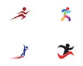 Running people logo vector template Royalty Free Stock Photo