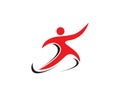 Running people logo vector template Royalty Free Stock Photo
