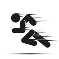 Running people in motion. Simple symbol of run Royalty Free Stock Photo