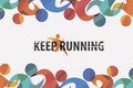 Running people set of stylized icons background Royalty Free Stock Photo