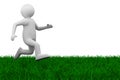 Running person on grass