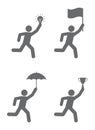 Running person icon set