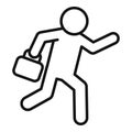 Running person work late icon outline vector. Morning busy