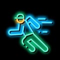 Running Player neon glow icon illustration