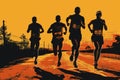 Running poster, Colorful Running marathon poster, sport and activity background