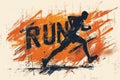 Running poster, Colorful Running marathon poster, sport and activity background