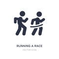 running a race icon on white background. Simple element illustration from Sports concept Royalty Free Stock Photo