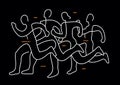 Running race, line art stylized. Royalty Free Stock Photo