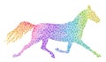 Running rainbow horse