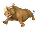 Running Rhino cartoon character Royalty Free Stock Photo