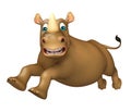 Running Rhino cartoon character Royalty Free Stock Photo