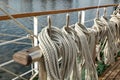 Running rigging of a sailing ship