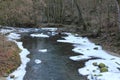 Running River in winter Royalty Free Stock Photo