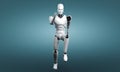 Running robot humanoid showing fast movement and vital energy Royalty Free Stock Photo