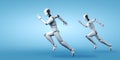Running robot humanoid showing fast movement and vital energy Royalty Free Stock Photo