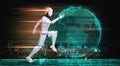 Running robot humanoid showing fast movement and vital energy Royalty Free Stock Photo