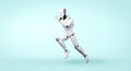 Running robot humanoid showing fast movement and vital energy Royalty Free Stock Photo