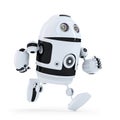 Running robot. Isolated. Contains clipping path Royalty Free Stock Photo