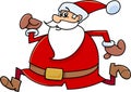 Running santa claus cartoon Royalty Free Stock Photo