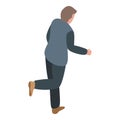 Running scared man icon, isometric style Royalty Free Stock Photo