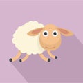 Running sheep icon, flat style Royalty Free Stock Photo