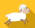 Running sheep icon, flat style Royalty Free Stock Photo