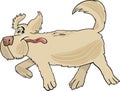 Running sheepdog dog cartoon illustration