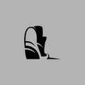 Running shoe symbol on gray backdrop Royalty Free Stock Photo