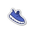 Running shoes doodle sticker icon