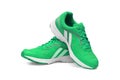 Running shoes in green color Royalty Free Stock Photo