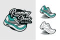 Running shoes high quality vector design logo collection