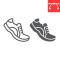 Running shoes line and glyph icon, fitness and run, sport shoe sign vector graphics, editable stroke linear icon, eps 10