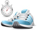 Running Shoes and stopwatch Royalty Free Stock Photo