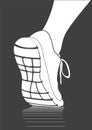 Runner shoe in motion. Vector drawing, eps.