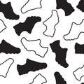 Running shoes. Vector black and white seamless pattern. Royalty Free Stock Photo