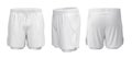 Running Shorts. Shorts template front, back, white colour. Mock-up 3D rendering