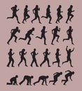 Running Silhouettes Royalty Free Stock Photo
