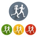 Running silhouettes icon